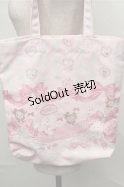 画像4: BABY,THE STARS SHINE BRIGHT / くみゃちゃんのRibbon Ribbon C’est Bon Belle Journee柄トートBag  ピンク S-25-09-03-013-BA-BG-HR-ZS
