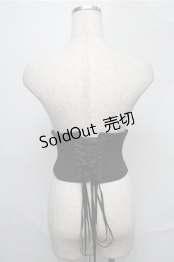 画像2: abilletage / レースプリントショートコルセット 3 黒 S-25-09-03-016-GO-TO-HR-ZS