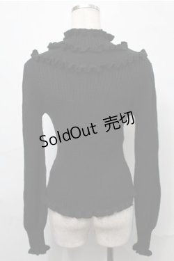 画像2: axes femme / フリルテレコニットソー  黒 S-25-09-03-023-AX-TO-HR-ZS
