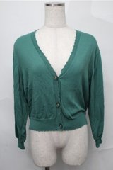 F&A / マーガレット釦UVカットニットカーディガン  グリーン S-25-09-03-025-LO-TO-HR-ZT143