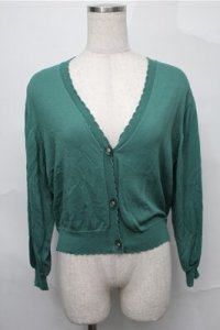 F&A / マーガレット釦UVカットニットカーディガン  グリーン S-25-09-03-025-LO-TO-HR-ZT143