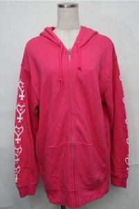 KRY CLOTHING / 「SENNOU」ジップパーカー  ピンク S-25-09-03-026-EL-BL-HR-ZS