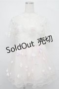 Swankiss / チュール切替ワンピース  白ｘピンク S-25-09-03-030-CA-OP-HR-ZS