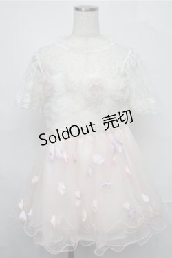 画像1: Swankiss / チュール切替ワンピース  白ｘピンク S-25-09-03-030-CA-OP-HR-ZS