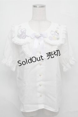 画像1: Amavel / Bunny＆Chick Festival ブラウス  白ｘ紫 S-25-09-03-033-CA-BL-HR-ZS