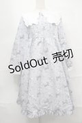 Lovely Tency / 眞白ありすコラボ/リボンプリントワンピース LL サックス S-25-09-04-045-LO-OP-AS-ZS