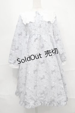 画像1: Lovely Tency / 眞白ありすコラボ/リボンプリントワンピース LL サックス S-25-09-04-045-LO-OP-AS-ZS