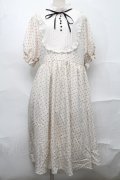 m petit by misako / 梨地水玉切り替えワンピース 4L オフｘ黒 S-25-09-04-048-LO-OP-AS-ZS