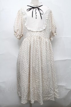 画像1: m petit by misako / 梨地水玉切り替えワンピース 4L オフｘ黒 S-25-09-04-048-LO-OP-AS-ZS