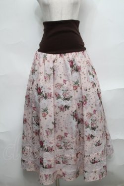 画像1: axes femme / 花柄ロング2WAYスカート  ピンクｘブラウン S-25-09-04-053-AX-SK-AS-ZS