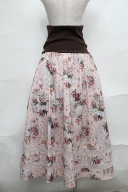 画像2: axes femme / 花柄ロング2WAYスカート  ピンクｘブラウン S-25-09-04-053-AX-SK-AS-ZS