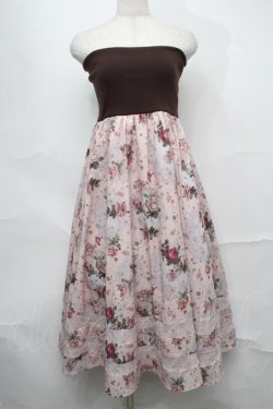 画像3: axes femme / 花柄ロング2WAYスカート  ピンクｘブラウン S-25-09-04-053-AX-SK-AS-ZS