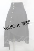 axes femme POETIQUE / 袖デザインラップ風スカート  黒 S-25-09-04-056-AX-SK-AS-ZS