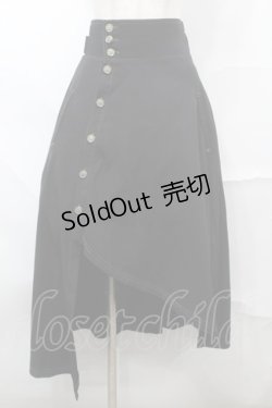 画像1: axes femme POETIQUE / 袖デザインラップ風スカート  黒 S-25-09-04-056-AX-SK-AS-ZS