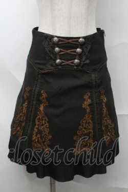 画像1: OZZ ANGELO / 刺繍ナポレオンスカート  カーキ S-25-09-04-060-OO-SK-HR-ZS