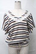 axes femme / ボーダーニット  白ｘ紺ｘベージュ S-25-09-04-016-AX-TO-AS-ZS
