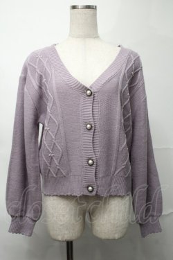 画像1: axes femme / パールニットカーディガン  ラベンダー S-25-09-04-020-AX-TO-AS-ZS
