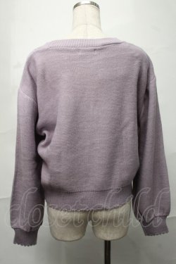 画像2: axes femme / パールニットカーディガン  ラベンダー S-25-09-04-020-AX-TO-AS-ZS