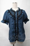axes femme / スタンド襟レースブラウス  グリーン S-25-09-04-024-AX-BL-AS-ZS