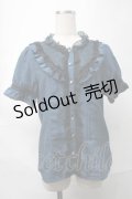 axes femme / スタンド襟レースブラウス  グリーン S-25-09-04-024-AX-BL-AS-ZS