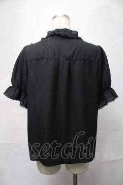画像2: axes femme / ローズカメオ×ジャボブラウス  黒 S-25-09-04-027-AX-BL-HR-ZS