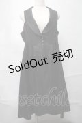 axes femme / ジレ風ロングベスト  黒 S-25-09-04-028-AX-TO-AS-ZS