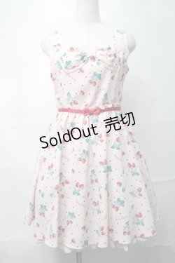 画像1: Ank Rouge / ストロベリーｘドットジャンパースカート  ピンク S-25-09-04-030-CA-OP-HR-ZS
