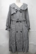 melume / TCチェックトレンチコート 4L 白ｘ黒 S-25-09-04-034-LO-CO-AS-ZS