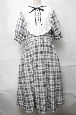 画像1: m petit by misako / チェックキリカエワンピース 4L 白ｘ黒 S-25-09-04-042-LO-OP-AS-ZS