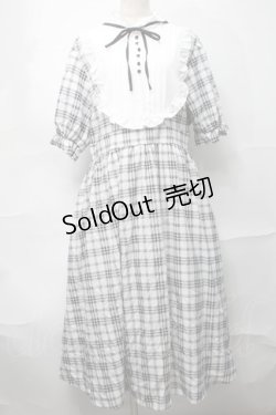 画像1: m petit by misako / チェックキリカエワンピース 4L 白ｘ黒 S-25-09-04-042-LO-OP-AS-ZS