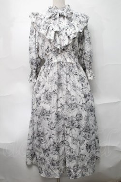 画像1: melume / makiコラボ花柄ワンピース 4L 白 S-25-09-04-043-LO-TO-AS-ZS