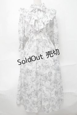 画像1: melume / makiコラボ花柄ワンピース 4L 白 S-25-09-04-043-LO-TO-AS-ZS