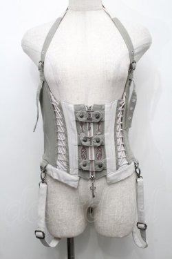 画像1: Rozen Kavalier / スナップボタンデザインビスチェ  グレーＸ白 S-25-09-05-001-OO-JA-SA-ZS