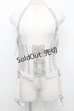 画像1: Rozen Kavalier / スナップボタンデザインビスチェ  グレーＸ白 S-25-09-05-001-OO-JA-SA-ZS