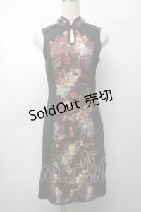 Ozz oneste / チャイナロングトップス  黒 S-25-09-05-033-OO-TO-AS-ZS