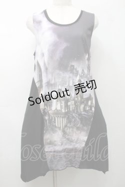 画像1: Ozz Croce / Harry Potterコラボノースリーブワンピース  黒×グレー S-25-09-05-034-OO-OP-SZ-ZS