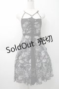 Ozz oneste / 和柄プリントメッシュキャミワンピース  グレー S-25-09-05-035-OO-OP-SZ-ZS