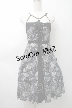 画像1: Ozz oneste / 和柄プリントメッシュキャミワンピース  グレー S-25-09-05-035-OO-OP-SZ-ZS