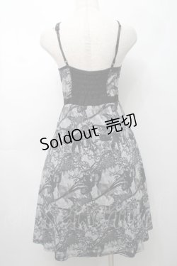 画像2: Ozz oneste / 和柄プリントメッシュキャミワンピース  グレー S-25-09-05-035-OO-OP-SZ-ZS