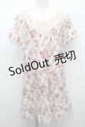 axes femme / 花柄レースチュニック  ピンク S-25-09-05-005-AX-OP-HR-ZS