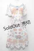 Ozz oneste / 鳳凰ｘ牡丹ptメッシュワンピース  白 S-25-09-05-044-OO-OP-AS-ZS