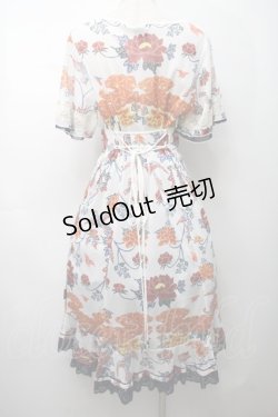 画像2: Ozz oneste / 鳳凰ｘ牡丹ptメッシュワンピース  白 S-25-09-05-044-OO-OP-AS-ZS