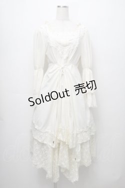 画像1: Ozz oneste / フロントレースデザイン2段袖ワンピース  アイボリー S-25-09-05-046-OO-OP-SA-ZS
