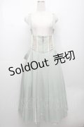 Ozz oneste / 裾刺繍サス付き袴スカート  ミントＸアイボリー S-25-09-05-048-OO-PA-SA-ZS