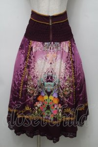 Ozz oneste / 2WAY花柄スカート  パープル S-25-09-05-049-OO-SK-SZ-ZS