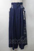 Ozz oneste / タッセルデザイン扇ハイウエストパンツ  青Ｘ白 S-25-09-05-053-OO-PA-SA-ZS