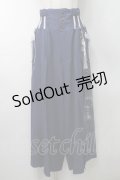 Ozz oneste / タッセルデザイン扇ハイウエストパンツ  青Ｘ白 S-25-09-05-053-OO-PA-SA-ZS