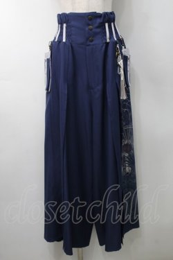 画像1: Ozz oneste / タッセルデザイン扇ハイウエストパンツ  青Ｘ白 S-25-09-05-053-OO-PA-SA-ZS