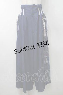 画像1: Ozz oneste / タッセルデザイン扇ハイウエストパンツ  青Ｘ白 S-25-09-05-053-OO-PA-SA-ZS