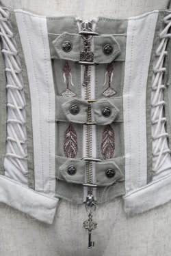画像3: Rozen Kavalier / スナップボタンデザインビスチェ  グレーＸ白 S-25-09-05-001-OO-JA-SA-ZS
